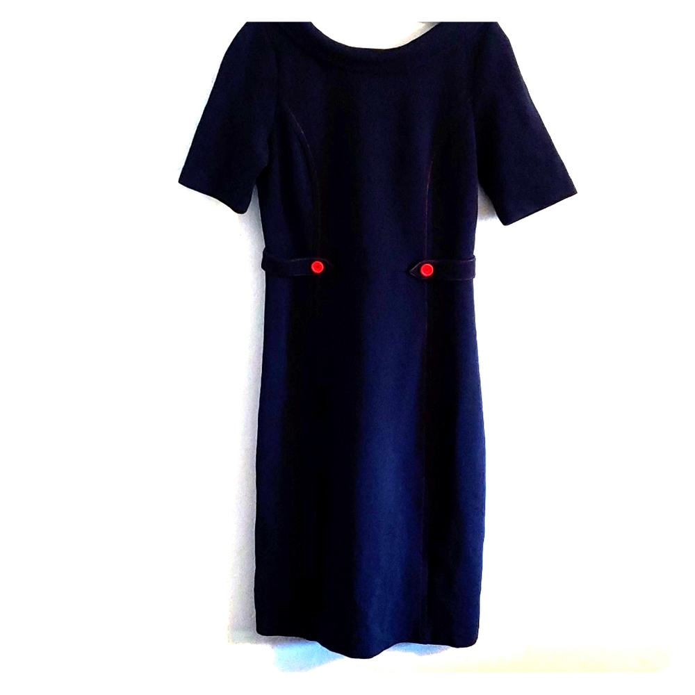 Boden size 8L navy dress with red accent